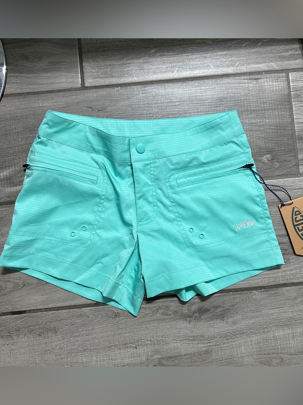 AFTCO Women's Aqua/Turquoise Mint Performance fishing Shorts